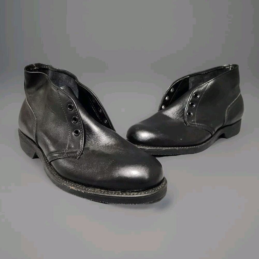 Vtg Unused Vietnam '75 Mechanic Genesco Military Boots Leather Combat Chukka 8.5